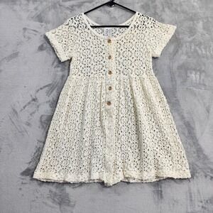Vintage‎ Undercover Beachwear Cover Up Womens S Cream Crochet Button Front Boho